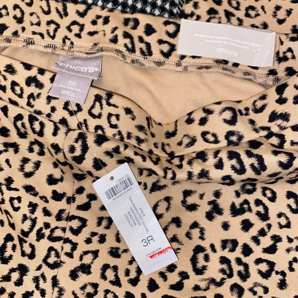 Chico’s Ponte Animal-Print Leggings 3R - Picture 5 of 6